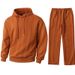 Men's Hooded Sweatshirt & Jogger Set - Embroidered Logo Pullover With Matching Pants, Polyester Fleece For Casual & Streetwear_viptrois.com