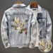 Men's Clothing Summer Thin Retro Embroidered Denim Jacket Trendy Slim Spring And Autumn New Style Jacket_viptrois.com