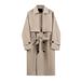 Spring And Autumn Over-the-Knee Trench Coat For Men, Mid-Length Double-Breasted Loose Coat, Korean Style Trendy Casual_viptrois.com