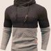 Men's Jacquard Hooded Sweatshirt | Color-Block Pullover With Fleece Lining | Autumn Streetwear Essential (Wine Red, Army Green, Navy,)_viptrois.com