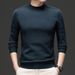 Men's Retro Jacquard Sweater – Half-High Collar Winter Knit (Khaki/Rust Red/Dark Gray/Black, M-4XL, Vintage-Inspired Textured Pullover)_viptrois.com