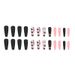 False Nails Long Ballet Frosted Black Butterfly Nail Art Sweet Cool Textured Nail Finished Wearable Nail_viptrois.com