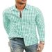 Men's 3d Print Flannel Shirt Long Sleeve Casual Button Down Shirt With Classic Plaid Pattern Breathable Stretch Fabric For Daily Wear & Festive Events_viptrois.com