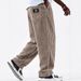 Men's Wide Corduroy Cargo Pants With Logo Pockets - Relaxed Fit Retro Casual Trousers For Everyday Wear (Multiple Colors & Sizes)_viptrois.com