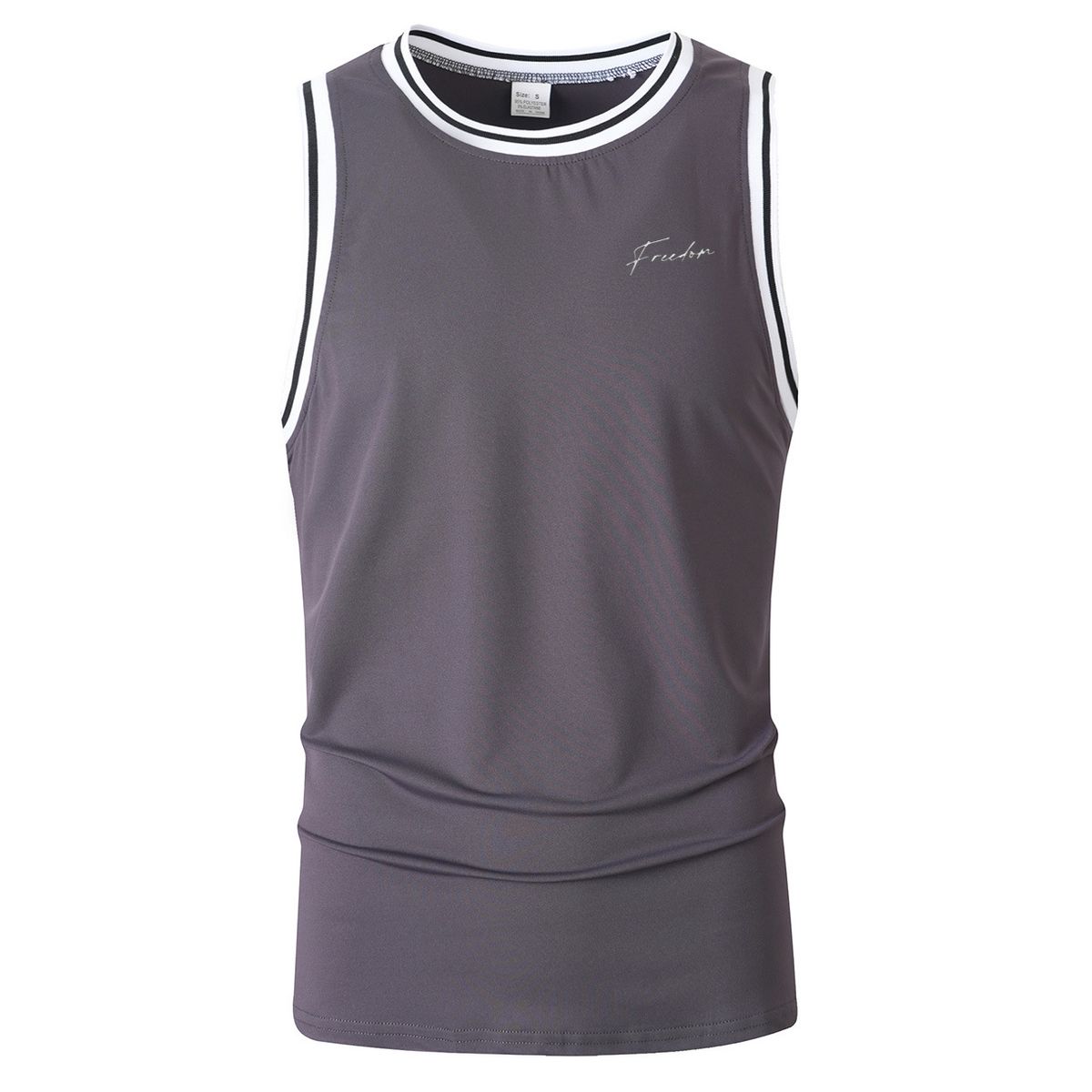 Men's Clothing Summer Men's Muscle Fitness Sports Casual Sleeveless Vest Quick Drying Printed Letters Fashion Top_viptrois.com