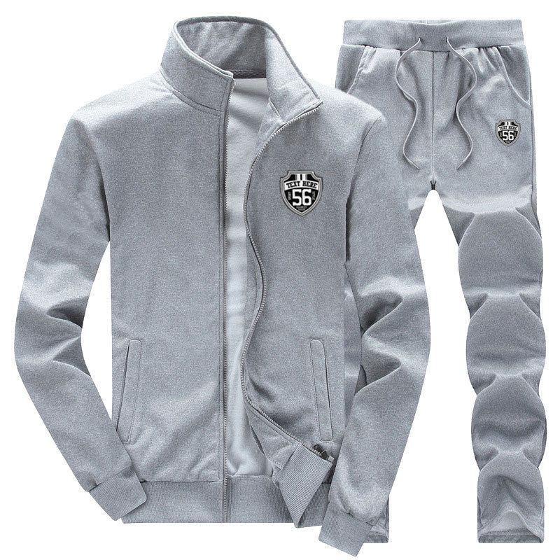 Men's Athletic Zip-Up Tracksuit Set | Lightweight & Breathable | Sizes M-8XL (Red/Black/Navy/Gray) | Cross-Border Exclusive_viptrois.com