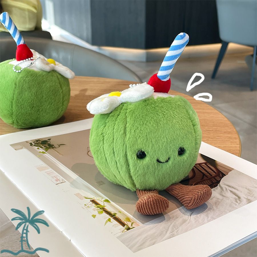 Summer Fun Coconut Doll Coconut Juice Plush Doll Gift Keychain Bag Pendant Doll Toy_viptrois.com