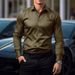 Men's Clothing Men's Business Lapel Shirt Solid Color Long Sleeved Casual Shirt Non Iron Suit Shirt_viptrois.com