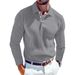 Men's Clothing Lapel Business Button Slim Long Sleeve Slim Fit Long Sleeve Knit Shirt - Business Casual Button Down & Zip Up Styles In Classic Colors_viptrois.com