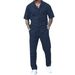 Men's Cuban Collar Short Sleeve Shirt And Shorts Set, Breathable Stretch Summer Casual Outfit, Relaxed Fit Resort Style For Vacation And Daily Wear_viptrois.com