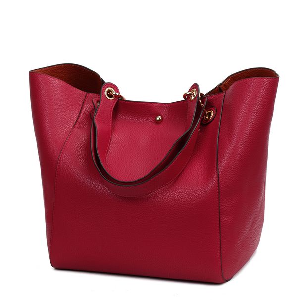 European and American Retro Simple Bucket Bun Mother Bag Shoulder Handbag Suitable for Shopping and Daily Matching_viptrois.com