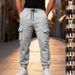 Men's Velvet Cargo Overalls – Multi-Pocket Outdoor Trousers With Wide Leg Cuffs, Comfortable & Stylish For Autumn/Winter_viptrois.com
