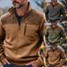 European Version 2025 Men's Casual Jacket Autumn And Winter Fleece Sweater European Pullover Contrasting Color Zipper Shirt_viptrois.com