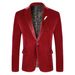 Men's Tencel Velvet Slim Fit Fashion Suit Jacket Wedding Prom Evening_viptrois.com