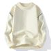 Pullover Round Neck Color Line Long Sleeve Sweater Trendy Men's Warm Casual Knitted Sweater Men's Clothing_viptrois.com