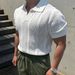 Men's Clothing Factory Direct Sales Knitted Short Sleeved Men's Summer American High Street POLO Shirt Lapel Top High End Cool Pullover T_viptrois.com