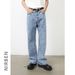 Men's Clothing Retro Short Denim Jacket Men's Loose Straight Washed Blue Jeans Suit_viptrois.com
