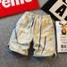 Men's Clothing Yellow Mud Denim Shorts Men's Ripped Drawstring Elastic Waist Mid Length Pants Casual Fashion Brand Loose Five Point Pants_viptrois.com