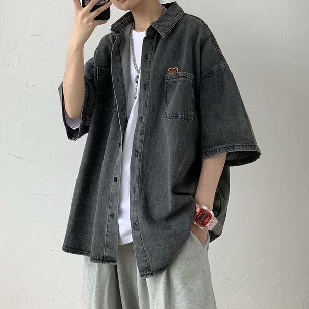 Men's Clothing Niche Design Casual Loose Half Sleeved Jacket_viptrois.com