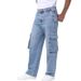 "Men's Stretch Denim Jeans – Relaxed Fit, Multi-Pocket Design (S-XXL, Cotton Blend, Stonewash & Dark Blue)"_viptrois.com