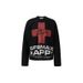 JW331 American Retro Street Trendy Men's And Women's High-end Fans Abstract Cross Design Men's Waffle Long-sleeved T-shirt_viptrois.com