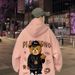 Fleece Hoodie - Oversized Pullover With Print, Warm Winter Wear (Black/White/Gray/Pink/Green/Blue, M-5XL)_viptrois.com