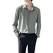 Men's Clothing High Grade Drape Ice Silk Shirt Men's Spring And Autumn Long Sleeved Casual Solid Color Shirt Light Mature Style_viptrois.com