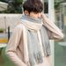 Color Matching Scarf Women's Winter Korean Version Versatile Knitted Wool Scarf Men's And Women's Couples Long Thermal Scarf_viptrois.com