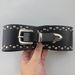 Y2K Wide Waist Cincher Belt With Pyramid Studs, Punk Gothic Adjustable Belt For Harajuku Street Style, Unisex Fashion Accessory_viptrois.com
