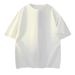 2025 Summer New Fashionable Round Neck Loose Cotton Ice Feel Solid Color Short Sleeve T-Shirt Casual Five Point Top_viptrois.com