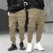 Men's Trendy Versatile Thin Work Pants European Size Spring Autumn Casual Multi Pocket Jogger_viptrois.com
