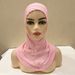 Large elongated slim face with chin, modal silk cotton full coverage hat and neck cover H215_viptrois.com