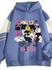 Loom Loom Color Block Fashion Niche Hooded Youth Cute Print Pullover 2023 Men's European And American Simple Sweatshirt Jacket_viptrois.com