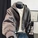 Men's Heavyweight Paris Grey Zip-Up Hoodie - 400g Warm Patchwork Deconstructed Streetwear Jacket For Autumn & Winter_viptrois.com
