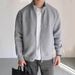 Men's Stand Collar Zip-Up Jacket – Minimalist Streetwear Pullover In Black/Grey/Navy | Oversized Casual Long Sleeve Coat (M-3XL)_viptrois.com