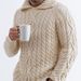 Men’s Casual Knit Sweater – Retro Cable Design, Breathable & Stretchy, Relaxed Fit For Urban Style (Grey, Navy, Wine Red & More)_viptrois.com