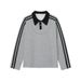 Men's Retro Stripe Color-Block Collar Sweatshirt & Joggers Set – Vintage College Style Long Sleeve Outfit_viptrois.com