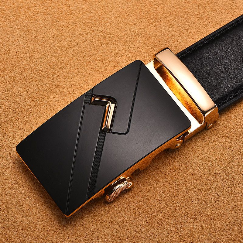 Men's leather belt automatic buckle men's belt trouser belt casual business belt men's belt_viptrois.com