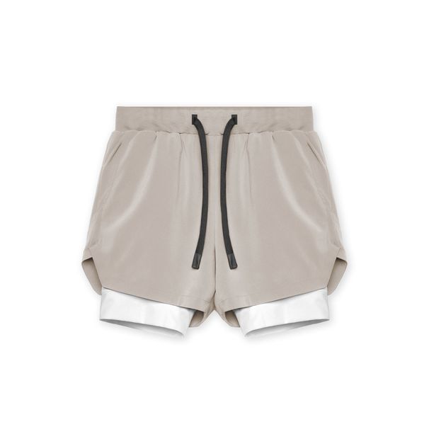 Men's Clothing Summer New Muscle Fitness Brothers Sports 2 In 1 Double Layer Shorts Men's Casual Sports Shorts_viptrois.com