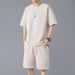 Men's Clothing Summer Leisure Sports Suit Large Size Ice Silk Cool Thin T Shirt Leisure Loose Trend Shorts_viptrois.com