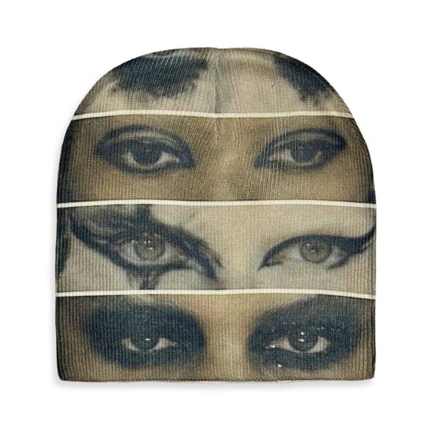 Women's Hats Personality Warm Knitted Hat Autumn And Winter Eye Print Men And Women Retro Street Fashion Small Pullover_viptrois.com