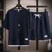 Waffle T-shirt Men's Short-sleeved Summer Cool Casual Sports Suit_viptrois.com