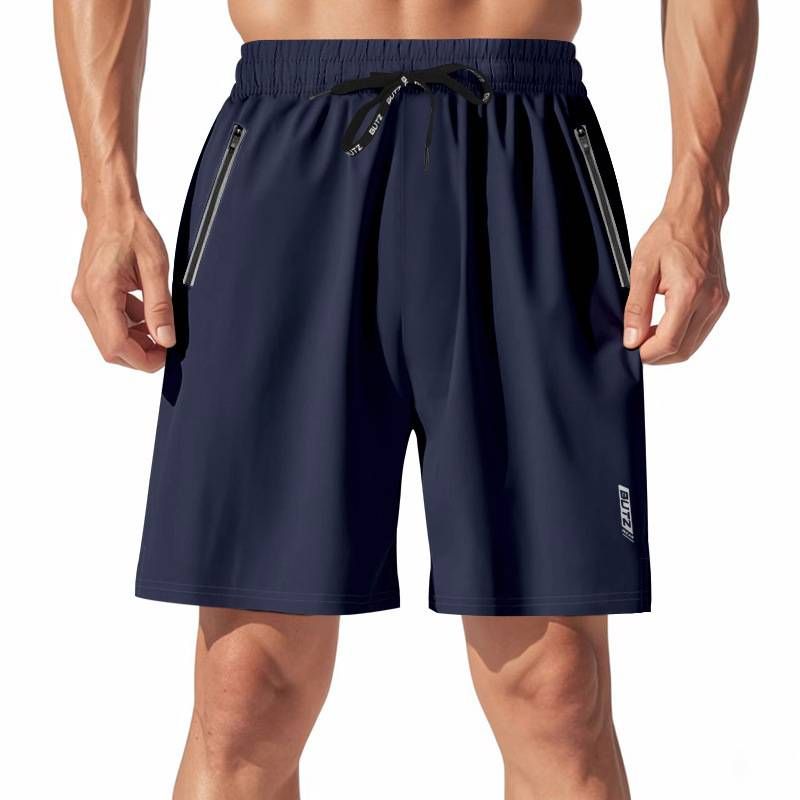 Spring/Summer 2025 Men's Quick-drying Sports Shorts, Luminous, Slightly Elastic, Loose Fitness Capri Pants_viptrois.com