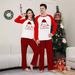 Christmas Santa hat alphabet plaid Christmas family suit printed home clothes pajamas_viptrois.com