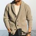 Men's Clothing Solid Color Lapel Long Sleeve Outerwear Knitwear 1950S Vintage Sweater Trend SY0055_viptrois.com