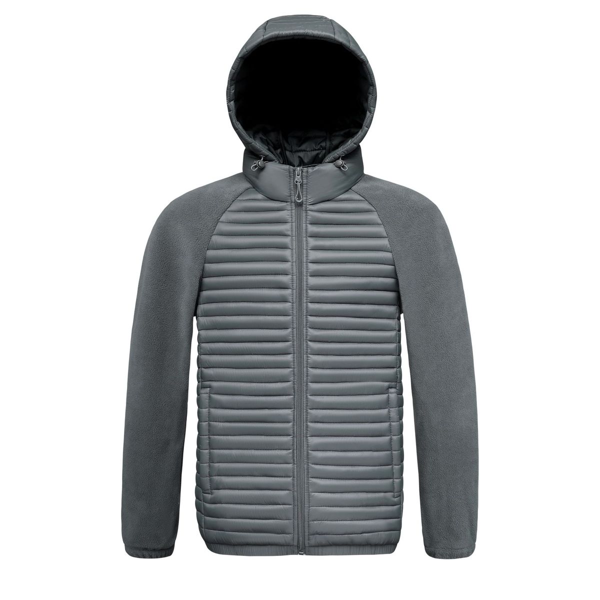 Men's Clothing Lightweight Quilted Jacket With Detachable Hood Winter Slim Fit Padded Coat For Couples Solid Color Multiple Pockets (10 Sizes)_viptrois.com