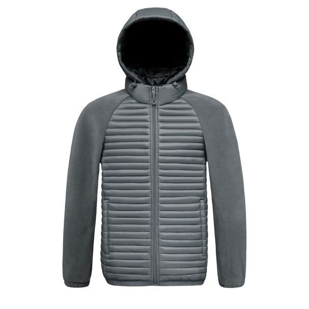 Men's Clothing Lightweight Quilted Jacket With Detachable Hood Winter Slim Fit Padded Coat For Couples Solid Color Multiple Pockets (10 Sizes)_viptrois.com