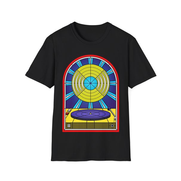 Vinyl Album Stained Glass Unisex T-Shirt Mens Womens Tees Top, Music Lover Graphic Tee - Retro Tee,_viptrois.com