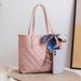 Large Capacity Diamond Embroidery Bag Style Simple Silk Scarf Tote Bag Hot Selling Shoulder Bucket Bag_viptrois.com