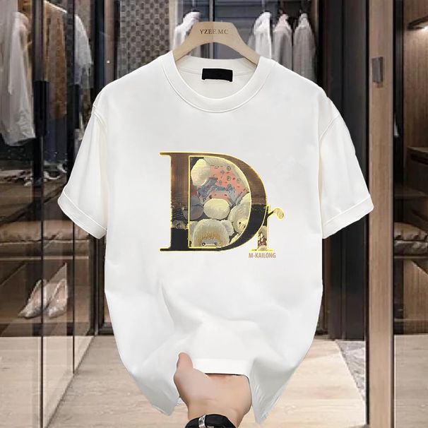 Men's 100% Cotton High Quality Round Neck Pullover Short Sleeve T-shirt_viptrois.com